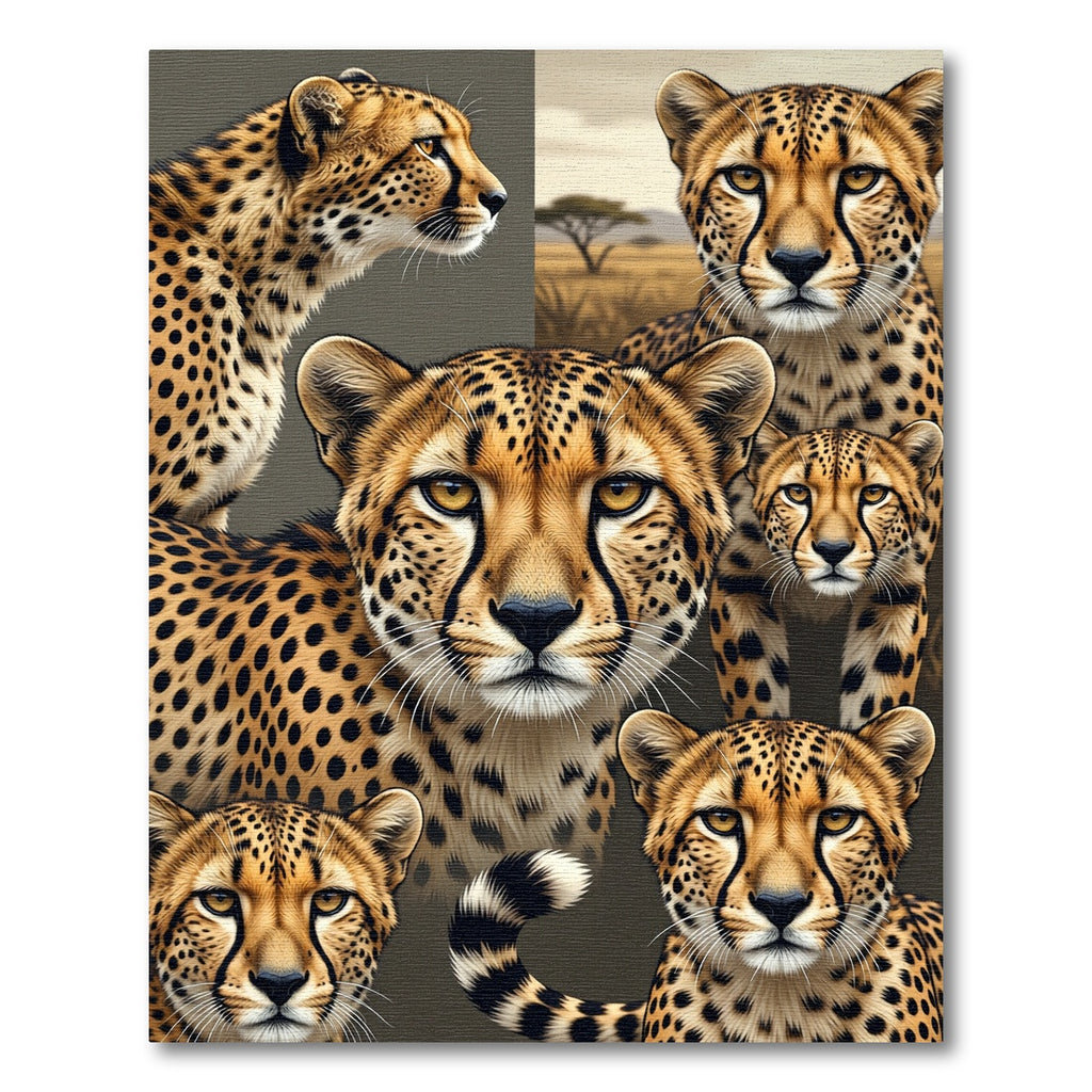 Golden Cheetah Portrait Spotted Texture Rug