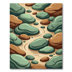 Smooth River Stones with Water Swirls Rug