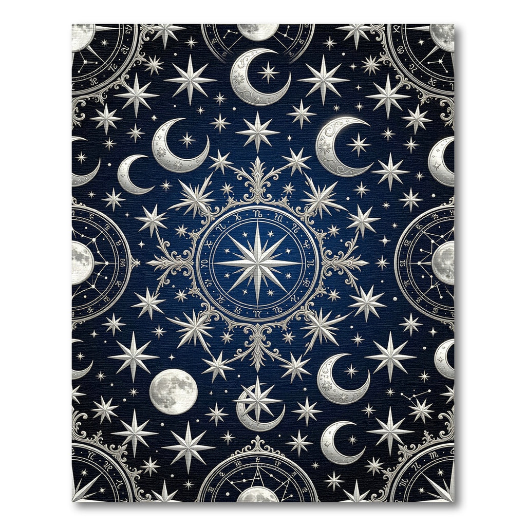 Celestial Navy Silver Constellation Starscape Rug
