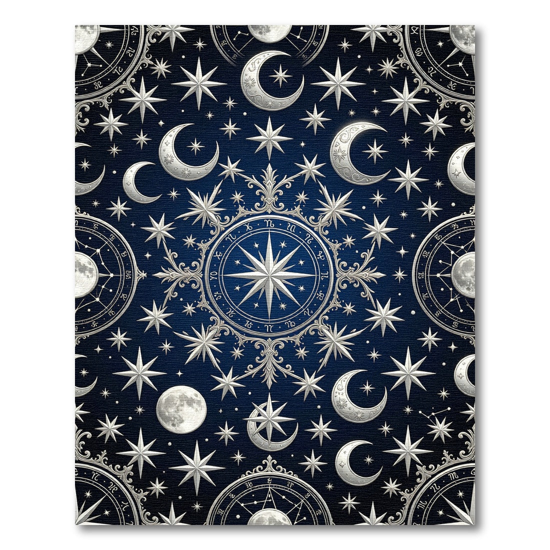 Celestial Navy Silver Constellation Starscape Rug