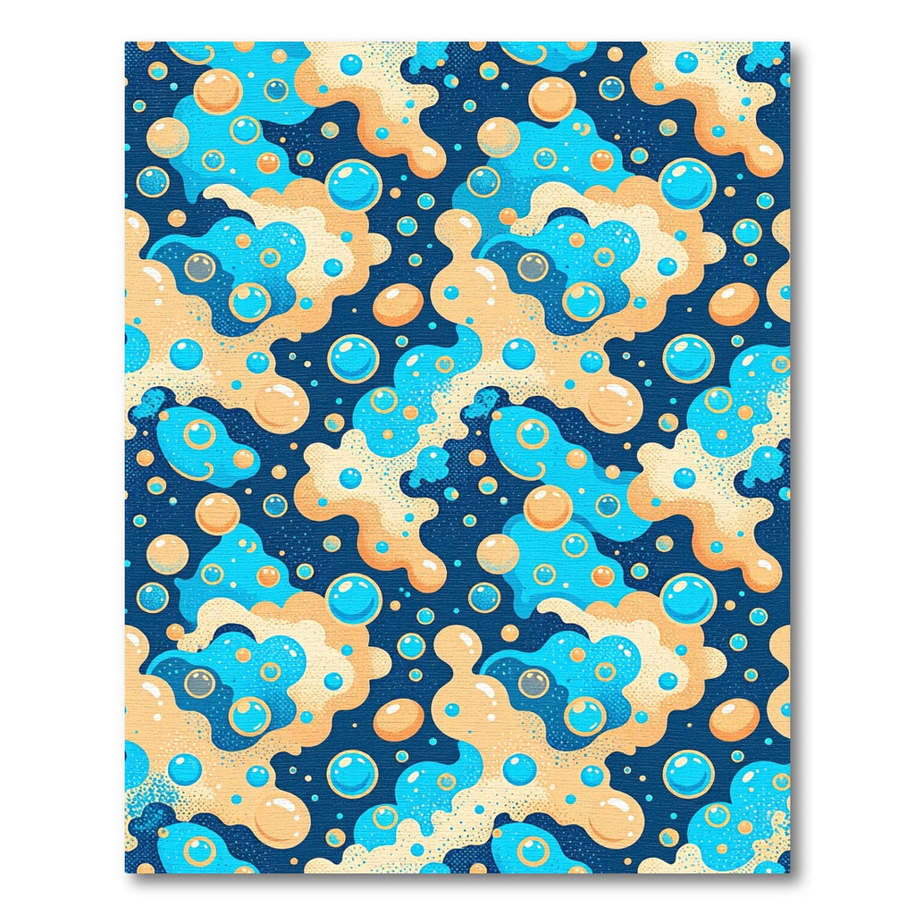 Playful Bubbles Abstract Aquatic Swirl Rug