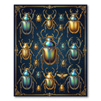 Golden Iridescent Beetle Entomology Art Rug