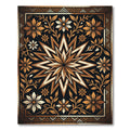 Antique Gold Star Floral Border Rug