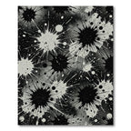 Monochrome Splatter Starburst Explosion Rug