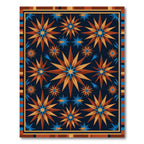 Celestial Navy Earth Tone Starburst Rug