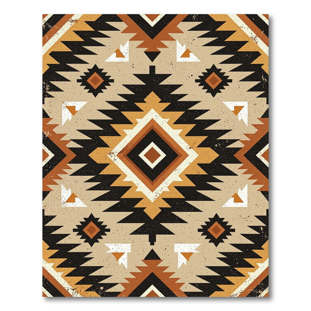 Earth Tone Geometric Boho Mountain Rug