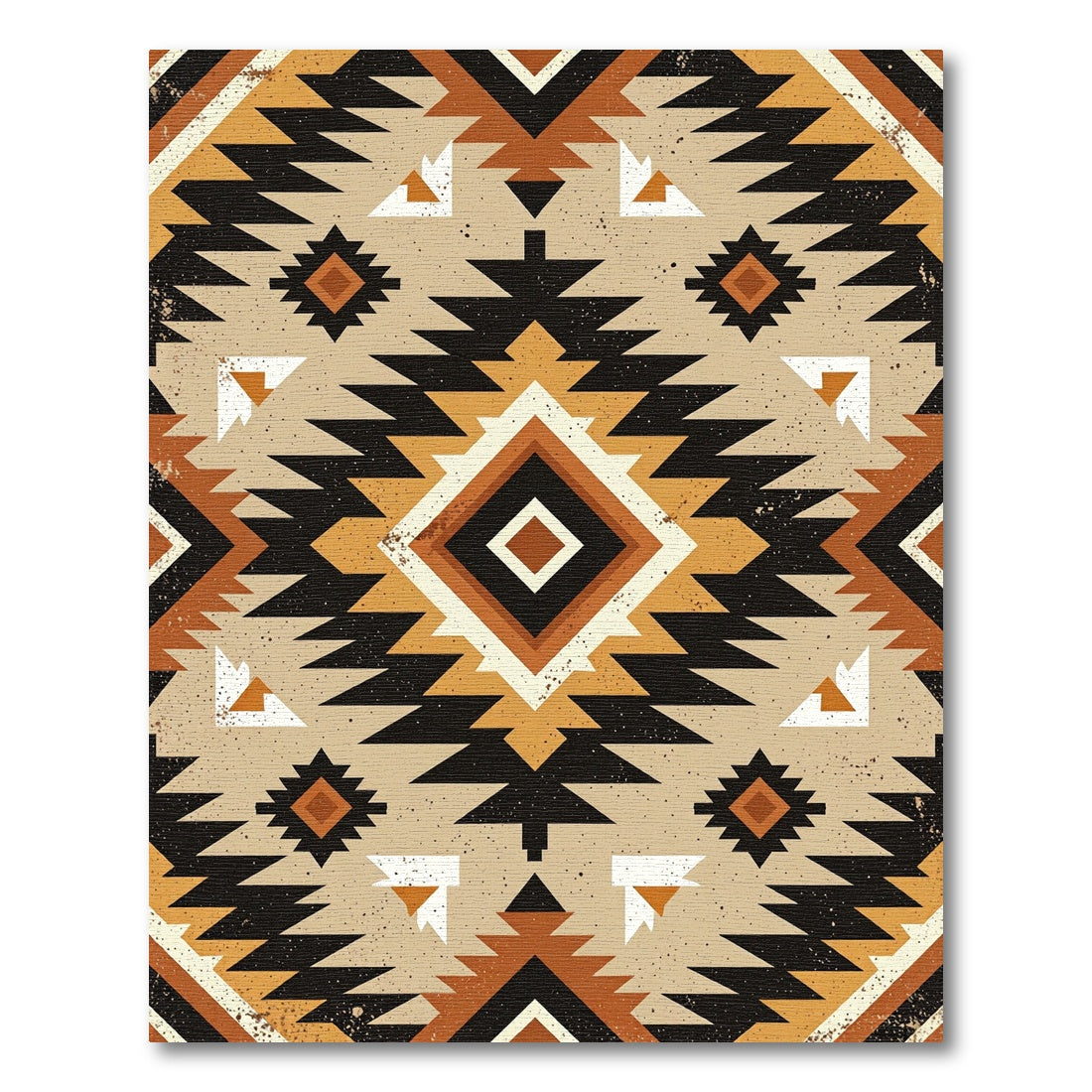 Earth Tone Geometric Boho Mountain Rug