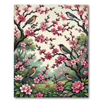 Pink Blossom Birds Enchanted Garden Rug
