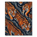 Bold Orange Tiger Jungle Foliage Rug