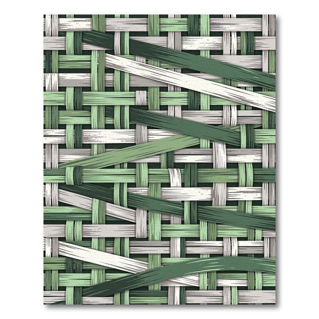Sage and Forest Woven Bamboo Weave Rug