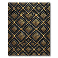 Art Deco Black Gold Diamond Lattice Rug