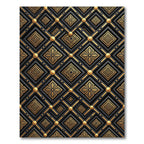 Art Deco Black Gold Diamond Lattice Rug