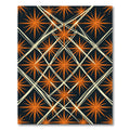 Bold Orange Starburst Geometric Overlay Rug