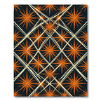 Bold Orange Starburst Geometric Overlay Rug