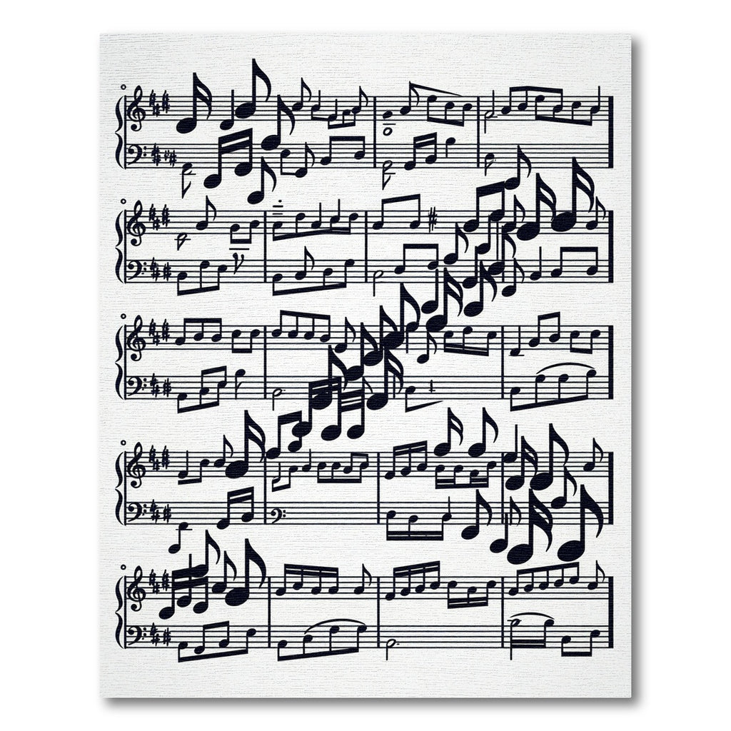Monochrome Musical Sheet Note Art Rug