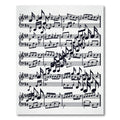 Monochrome Musical Sheet Note Art Rug