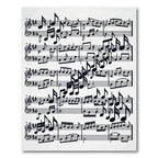 Monochrome Musical Sheet Note Art Rug