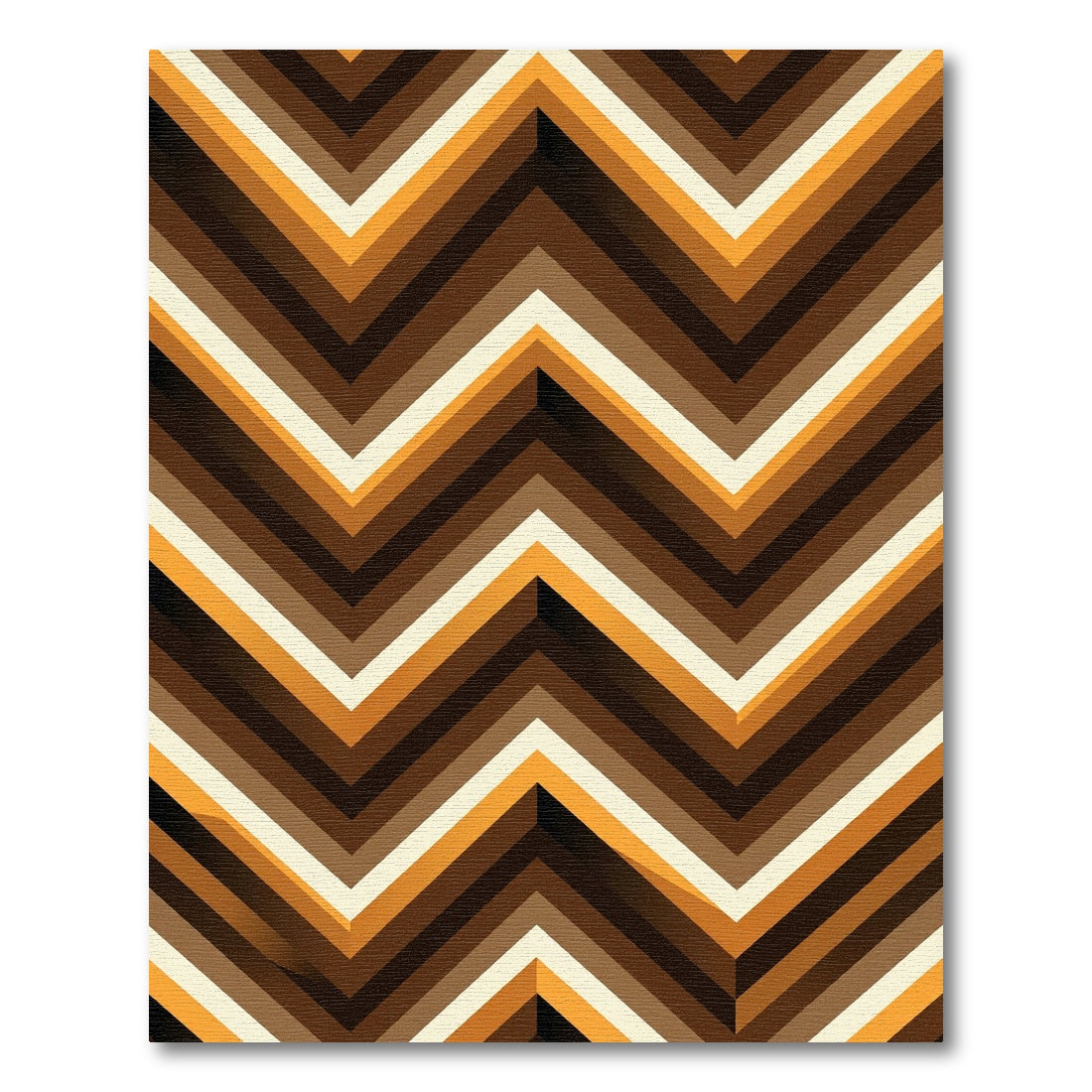 Earthy Toned Chevron Zigzag Stripes Rug