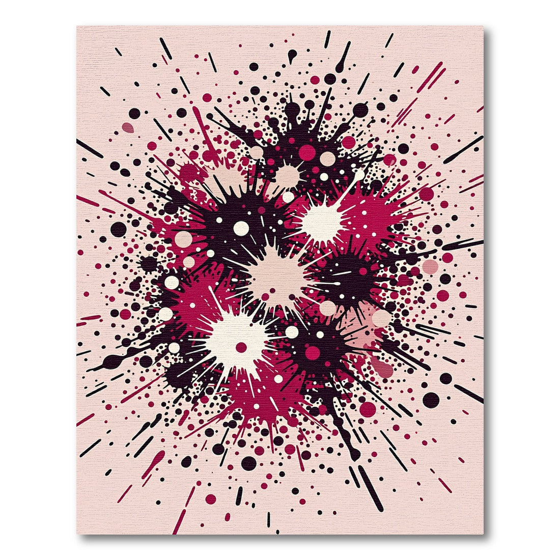 Crimson Magenta Splash Paint Explosion Rug