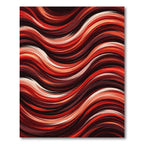 Crimson Red Flowing Abstract Waves Rug