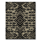 Black and Tan Geometric Arrow Rug