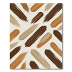 Earthy Abstract Coffee Brush Stroke Rug