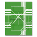 Vibrant Green Abstract Court Graphic Rug