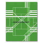 Vibrant Green Abstract Court Graphic Rug