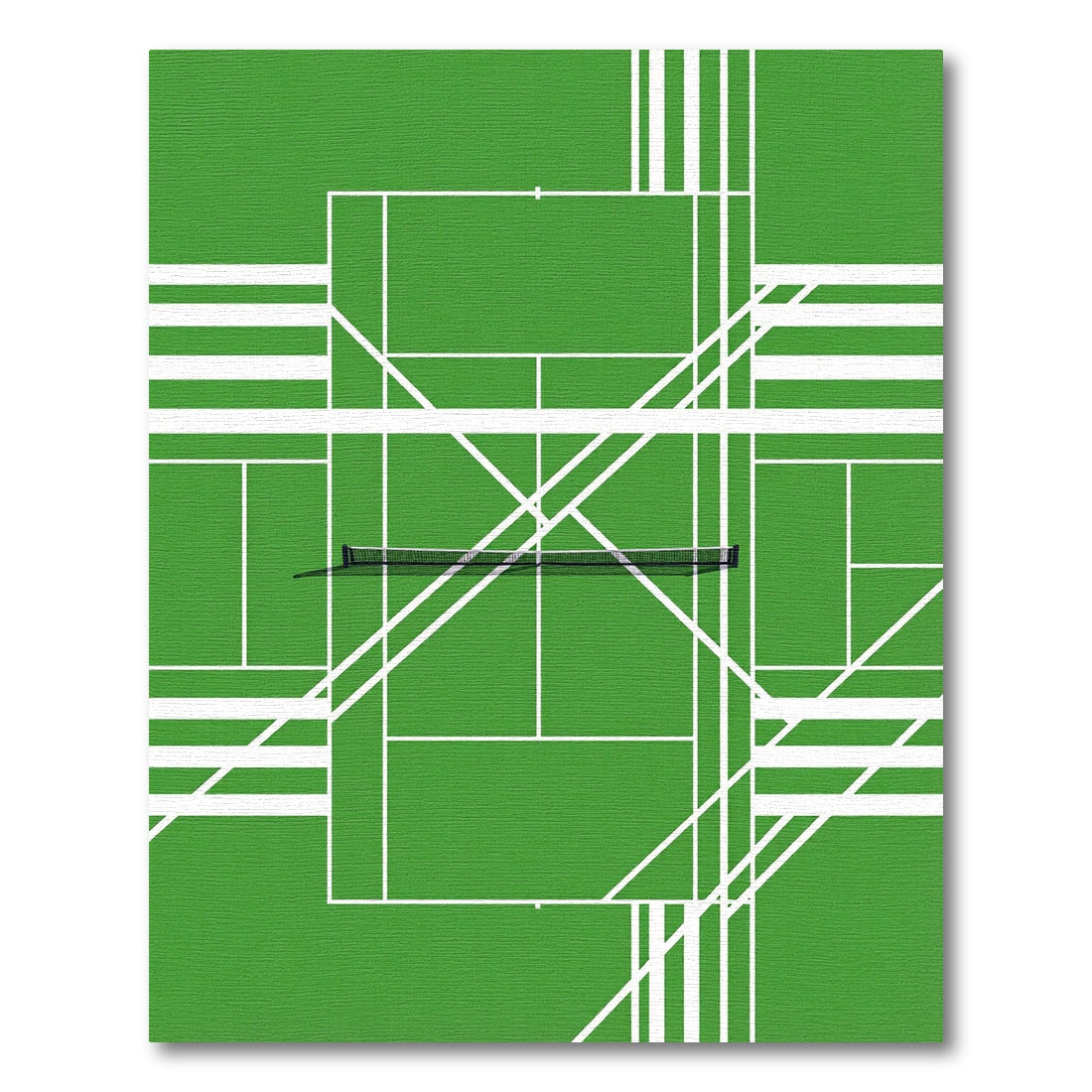 Vibrant Green Abstract Court Graphic Rug
