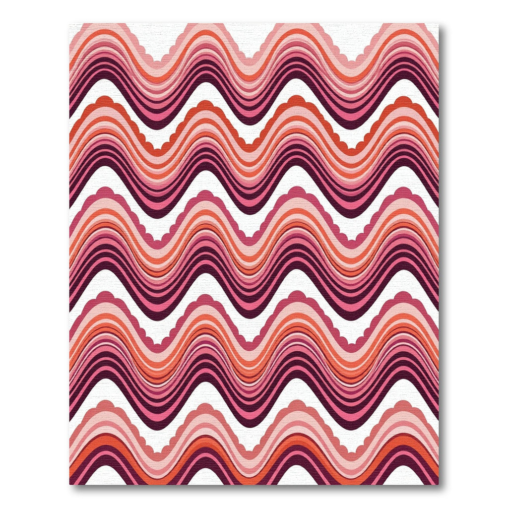Crinkle Pink Orange Wave Rug