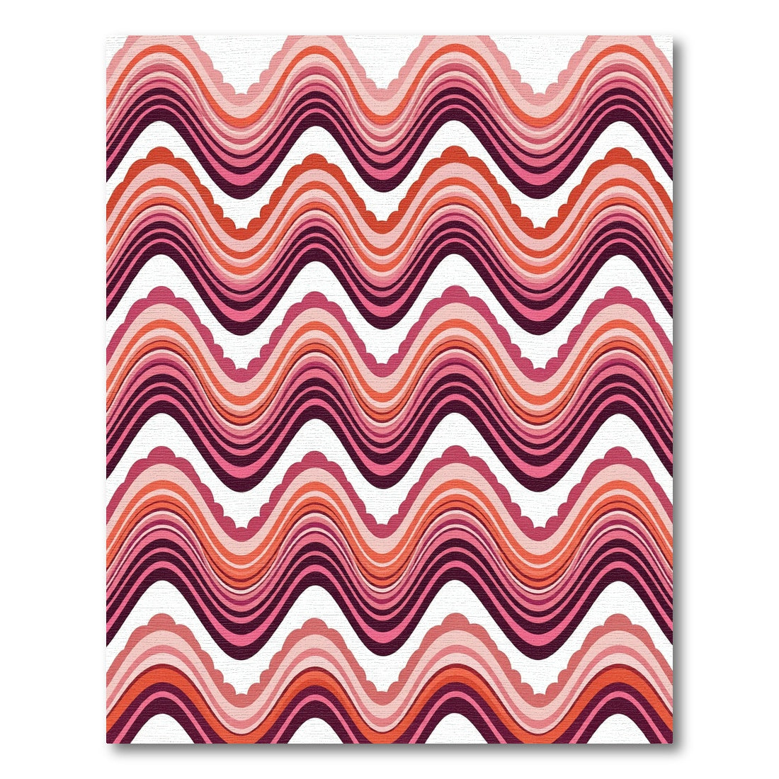 Crinkle Pink Orange Wave Rug