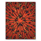 Vibrant Burnt Orange Radiant Arrow Burst Rug