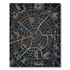 Radial City Map Swirl Rug