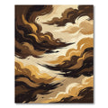 Abstract Sepia Swirl Brushstroke Rug