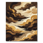 Abstract Sepia Swirl Brushstroke Rug