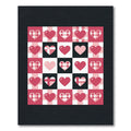 Checkered Pink Heart Grid Rug