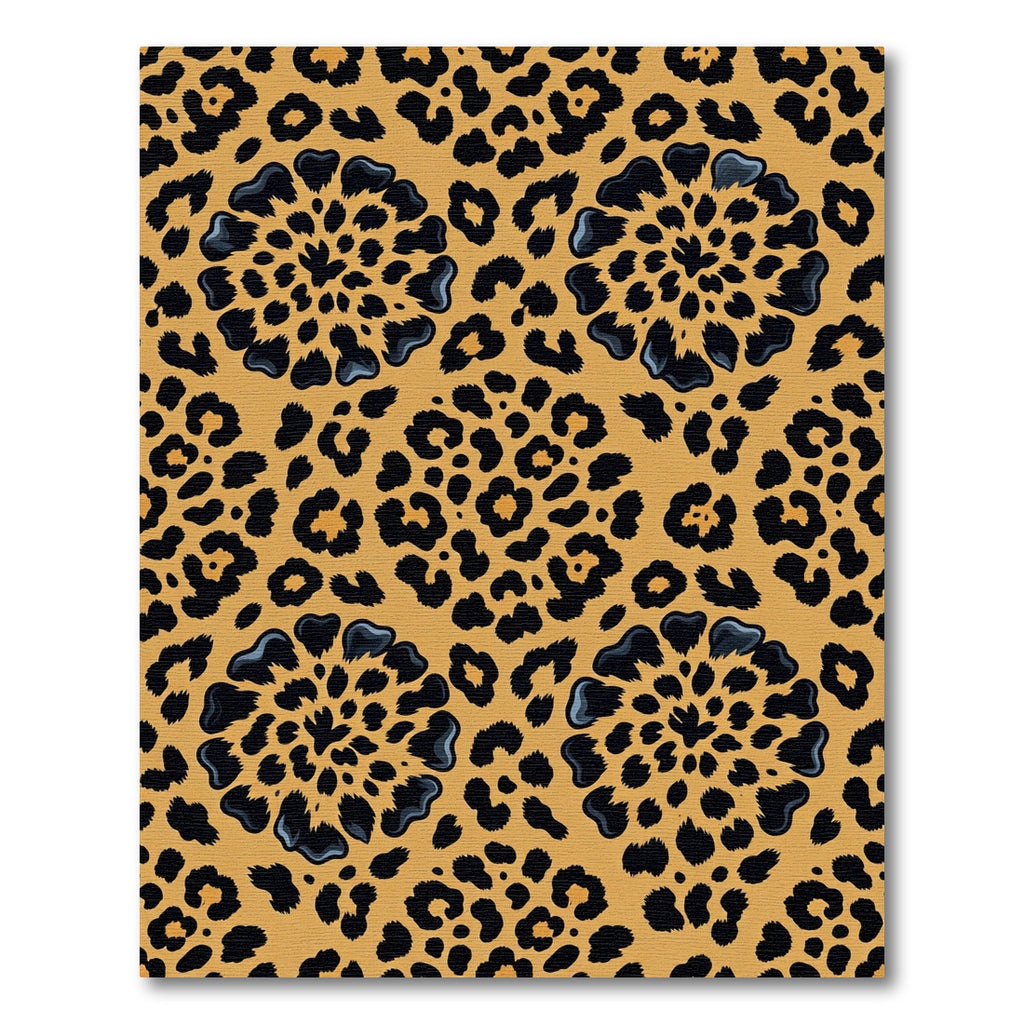 Golden Cheetah Spot Flower Rococo Rug