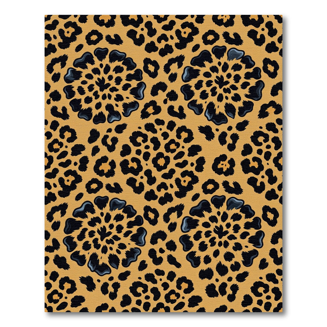 Golden Cheetah Spot Flower Rococo Rug