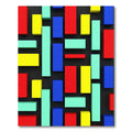 Modern Colorful Geometric Interlocking Block Art Rug