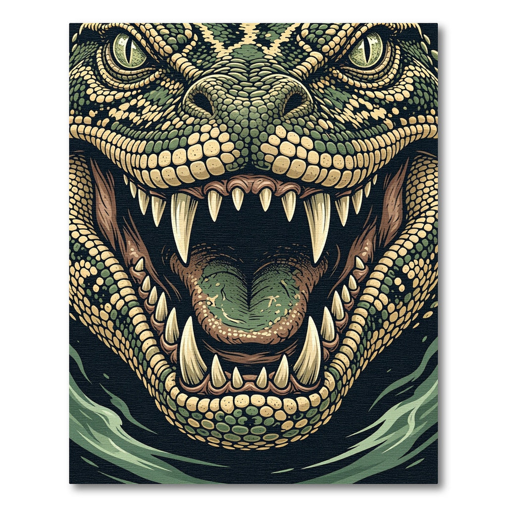 Fierce Green Reptilian Scale Close-up Rug