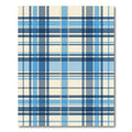 Navy Blue Cream Plaid Checkered Rug