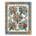 Floral Bouquet Intertwined Border Tapestry Rug