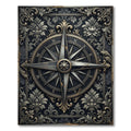 Antique Gold Compass Floral Medallion Rug