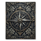 Antique Gold Compass Floral Medallion Rug