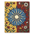 Vintage Floral Compass Sunburst Rug