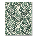 Olive Green Stylized Botanical Leaf Rug