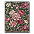 Romantic Blush Peony Botanical Scroll Rug