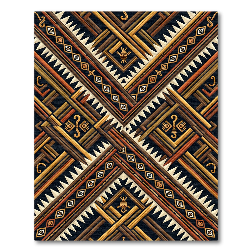 Tribal Ethnic Sunburst Earthy Geometric Rug
