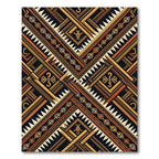Tribal Ethnic Sunburst Earthy Geometric Rug