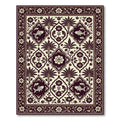 Crimson Floral Fish Garden Mandala Rug
